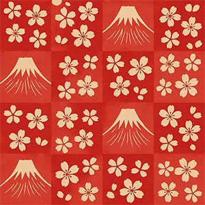 富士桜市松柄 / Fuji Sakura Checkered Japanese Pattern